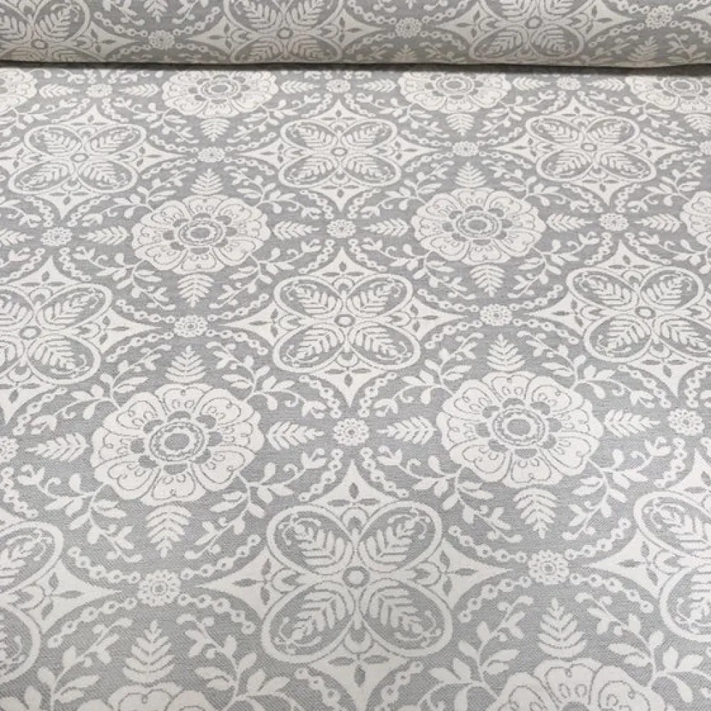 Morocco Jacquard (Reversible) Table Linen in Grey
