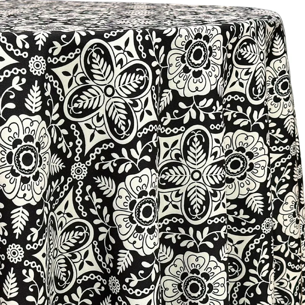 Morocco (Poly Print) Table Linen in Black