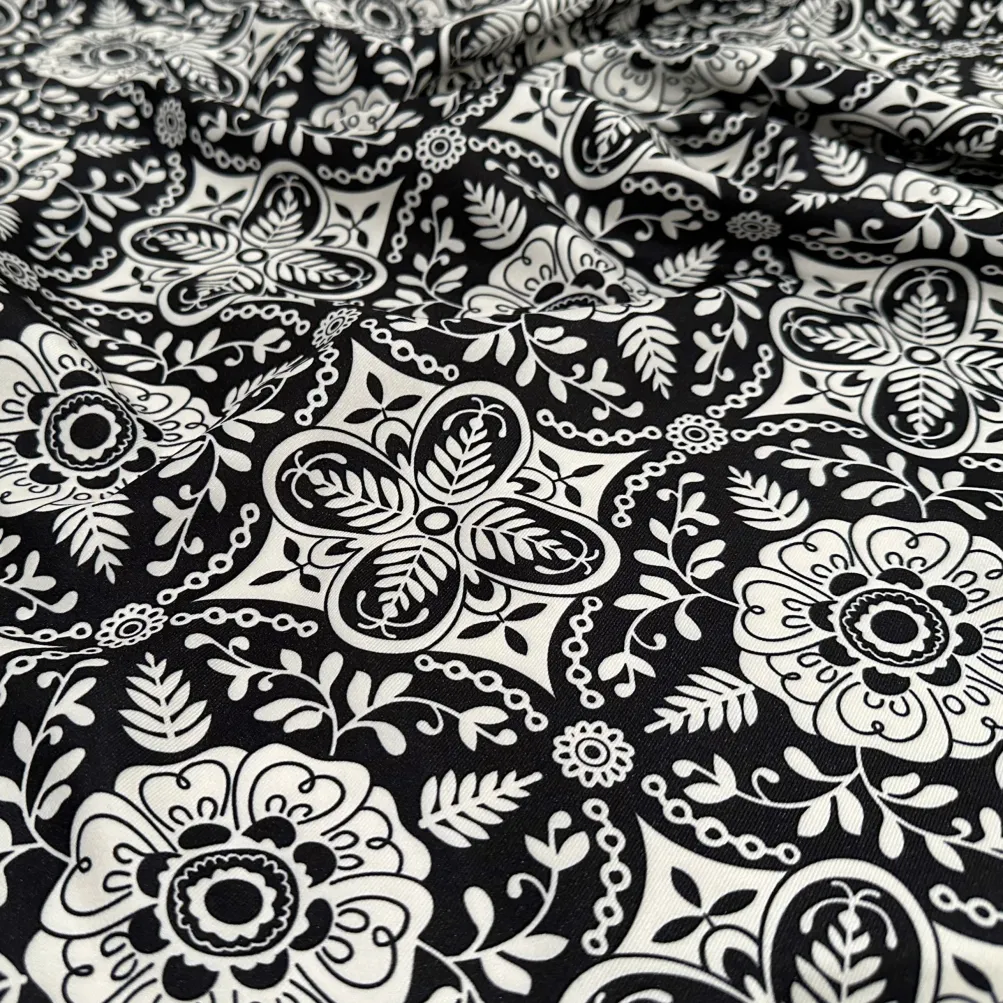 Morocco (Poly Print) Table Linen in Black