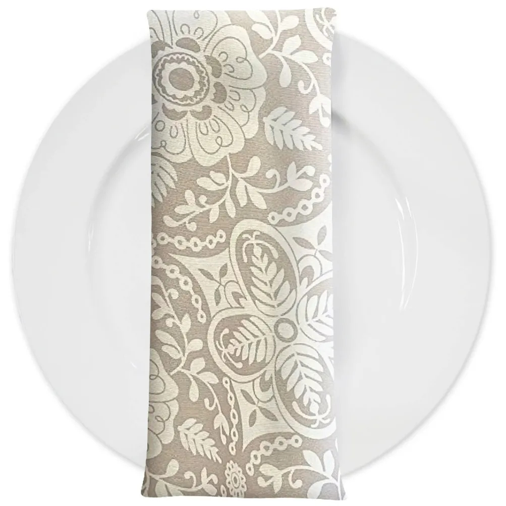 Morocco (Poly Print) Table Napkin in Taupe
