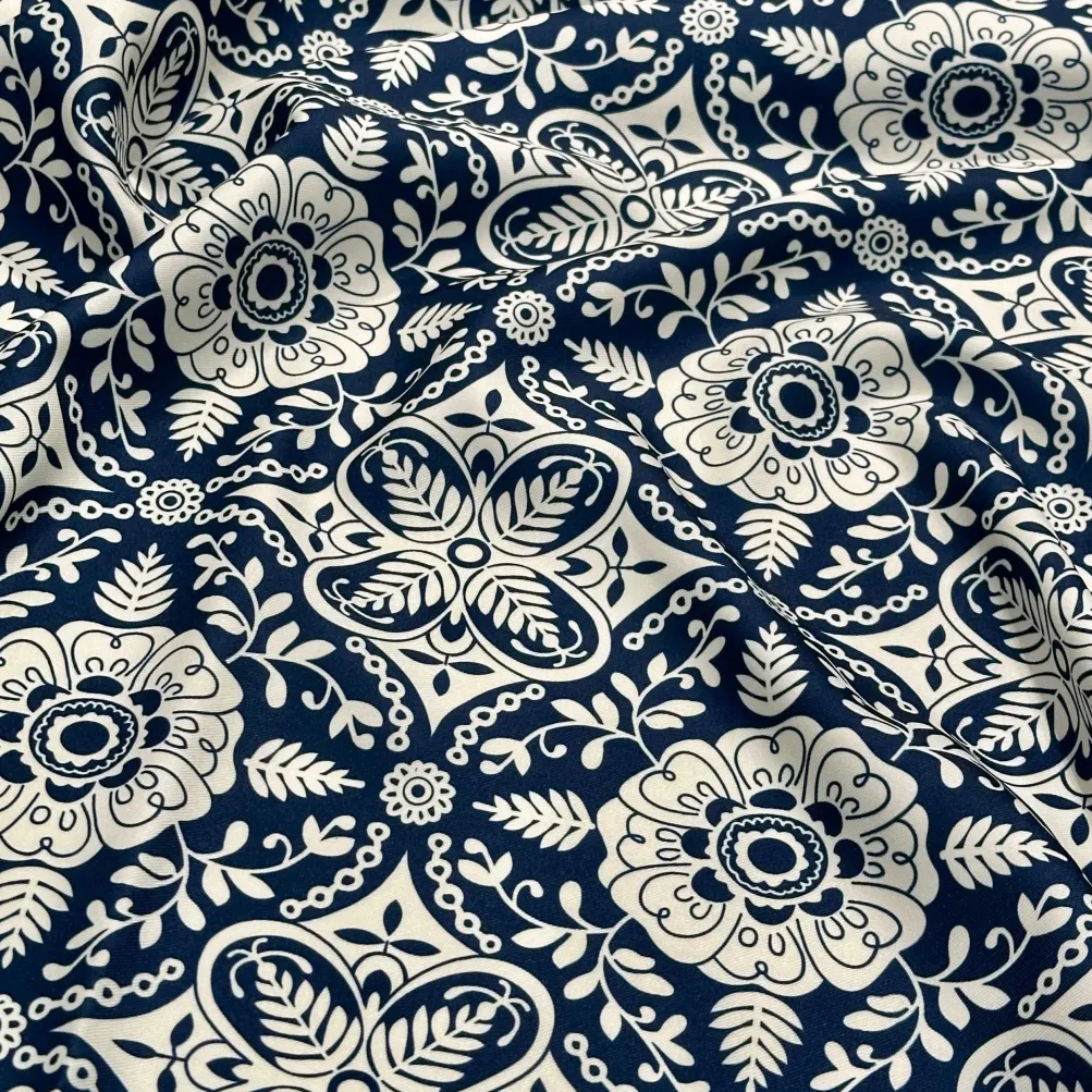 Morocco (Poly Print) Table Runner in Navy