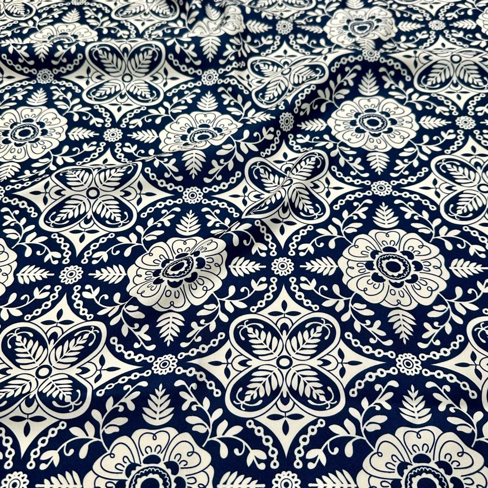 Morocco (Poly Print) Table Runner in Navy