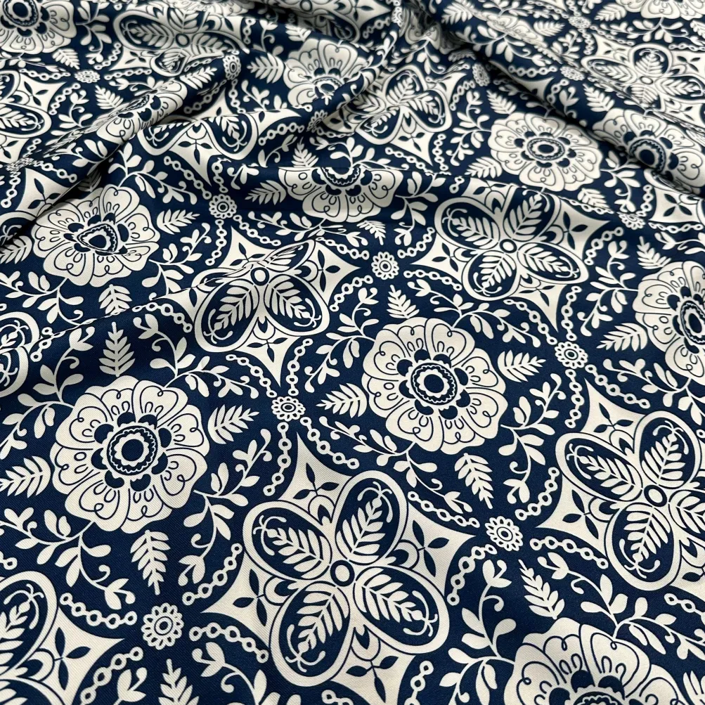 Morocco (Poly Print) Table Runner in Navy