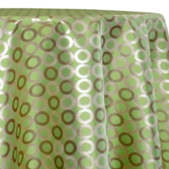 Mosaic Jacquard (Reversible) Table Linen in Green and Gold