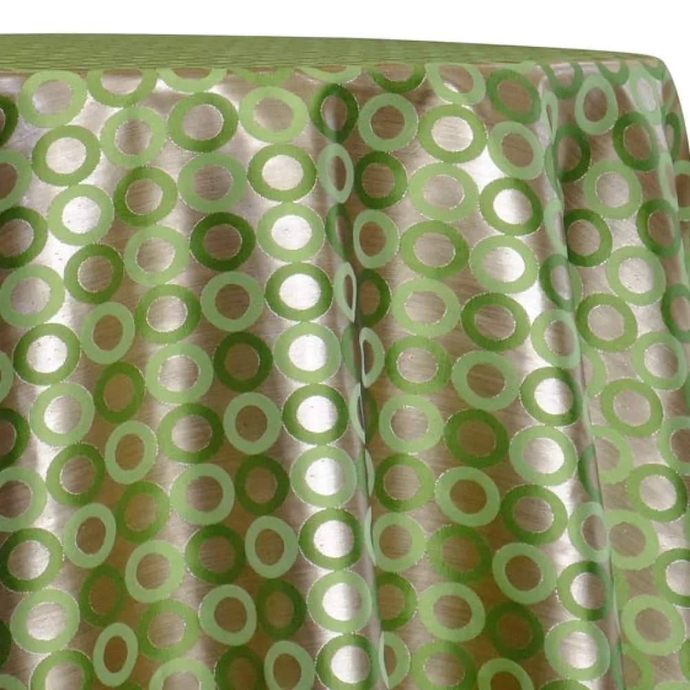 Mosaic Jacquard (Reversible) Table Linen in Green and Gold