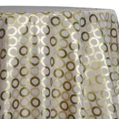 Mosaic Jacquard (Reversible) Table Linen in Ivory and Gold