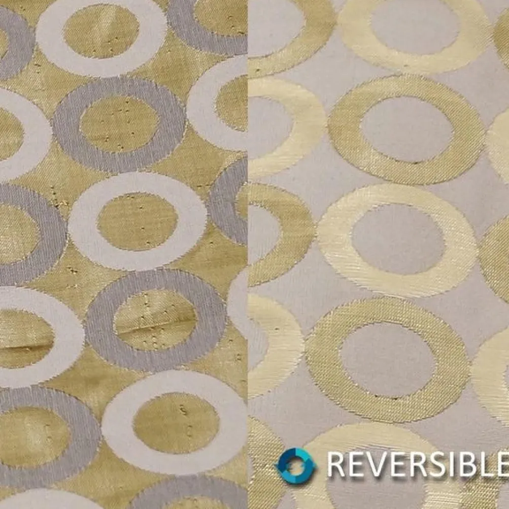 Mosaic Jacquard (Reversible) Table Linen in Ivory and Gold