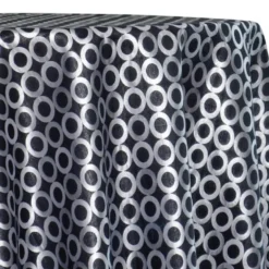 Mosaic Jacquard (Reversible) Table Linen in Black and Silver