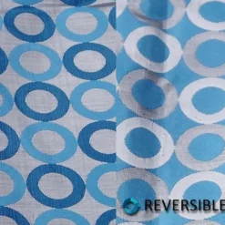 Mosaic Jacquard (Reversible) Table Linen in Turquoise and Silver