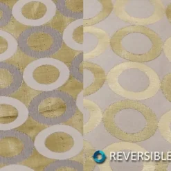 Mosaic Jacquard (Reversible) Table Runner in Ivory and Gold