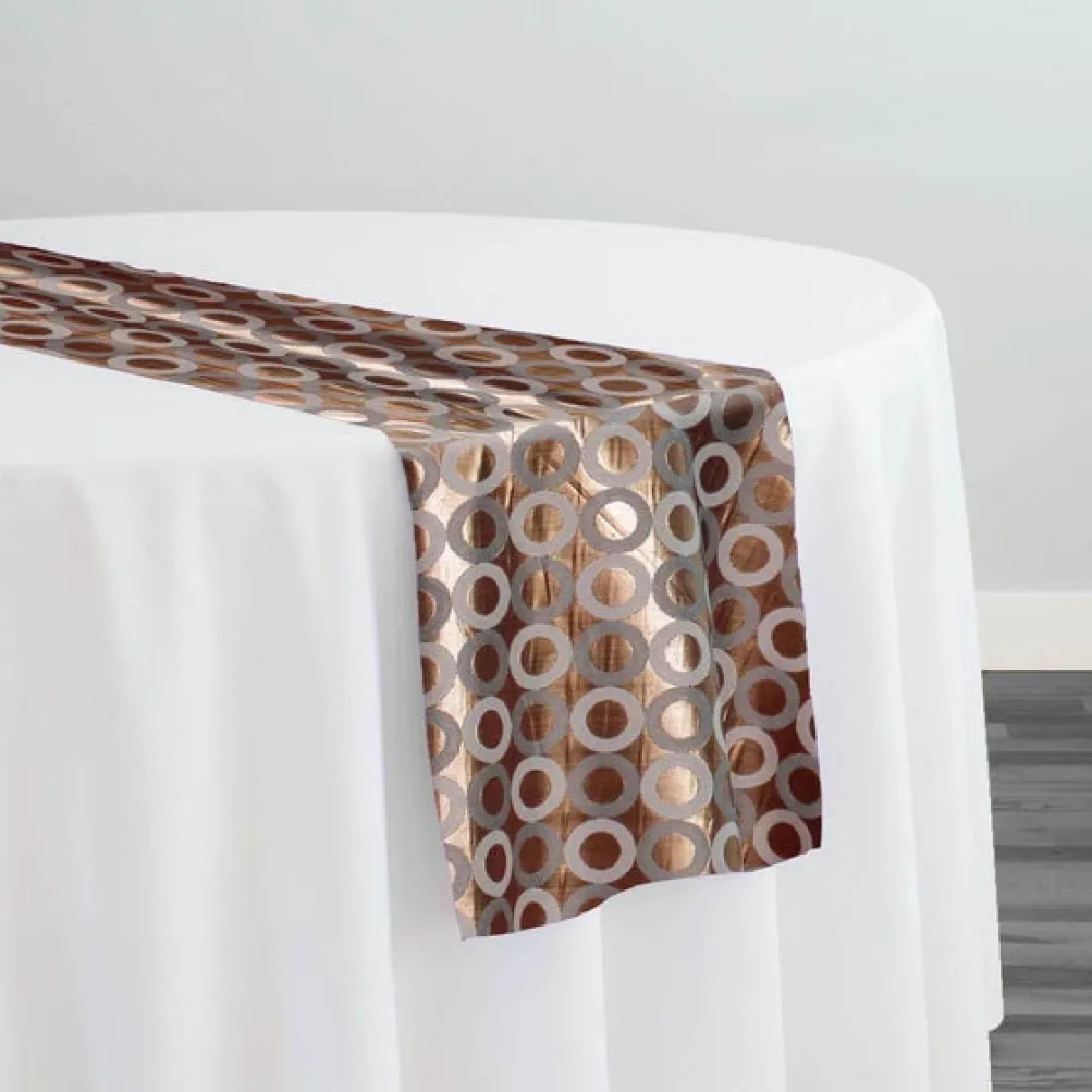 Mosaic Jacquard (Reversible) Table Runner in Copper and Gold