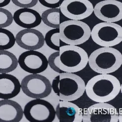 Mosaic Jacquard (Reversible) Table Runner in Black and Silver
