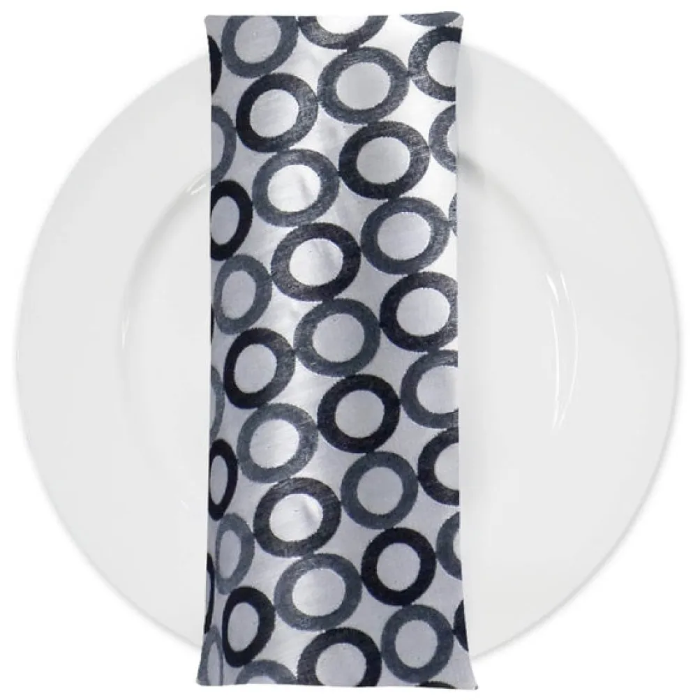 Mosaic Jacquard (Reversible) Table Napkin in Black and Silver