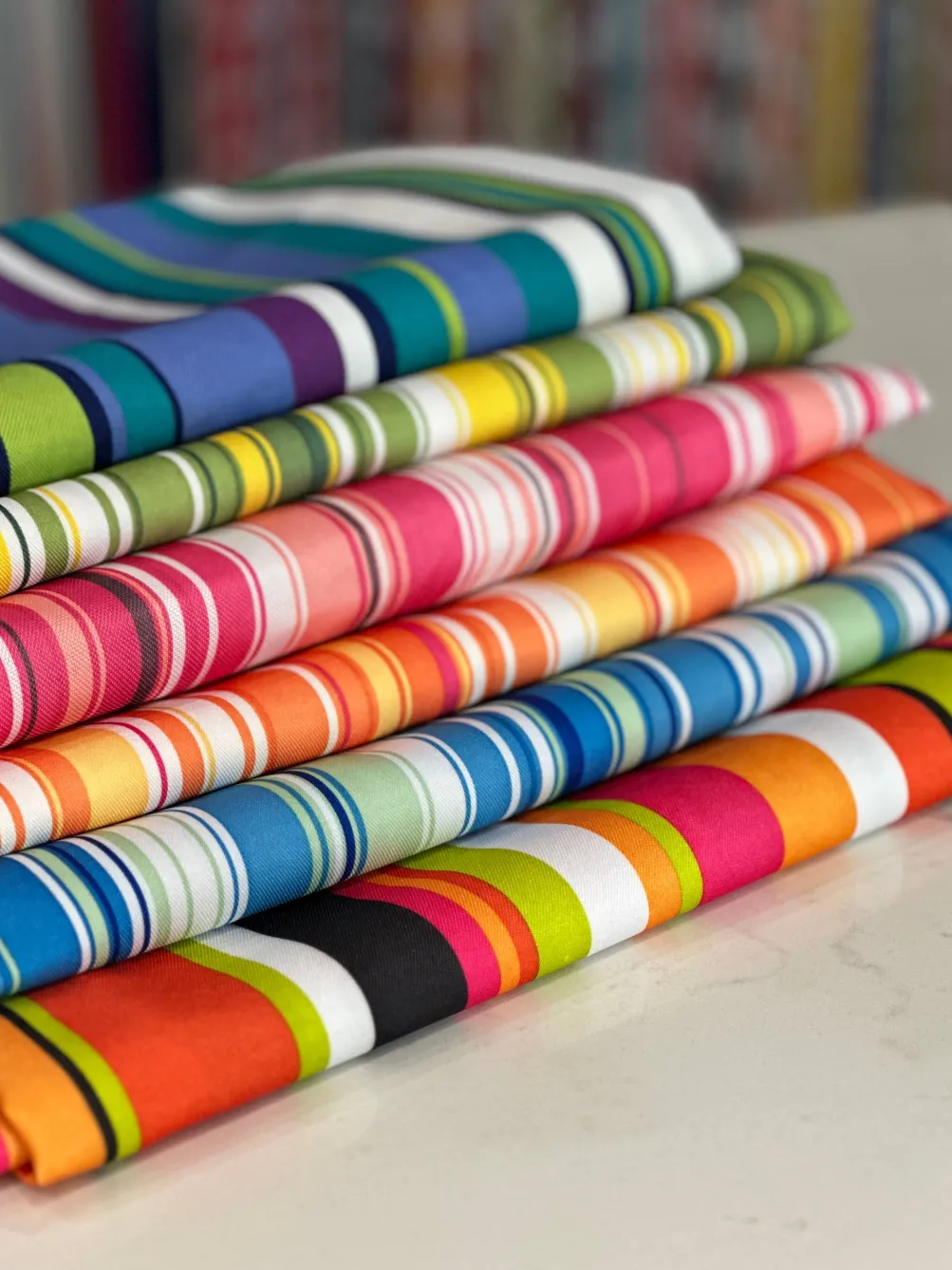 Multi-Color Stripe Table Linen in Sombrero
