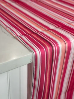 Multi-Color Stripe Table Linen in Bubblegum