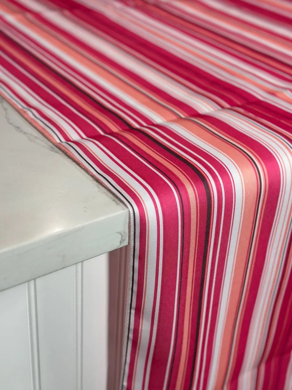 Multi-Color Stripe Table Linen in Bubblegum