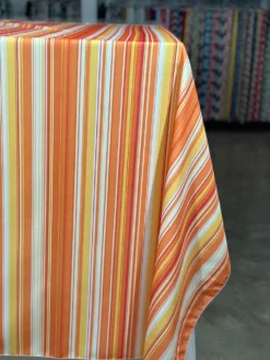 Multi-Color Stripe Table Linen in Sunset