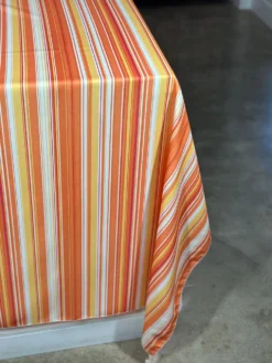 Multi-Color Stripe Table Linen in Sunset