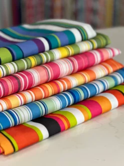 Multi-Color Stripe Table Linen in Grape