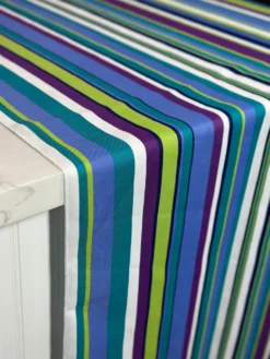 Multi-Color Stripe Table Linen in Grape