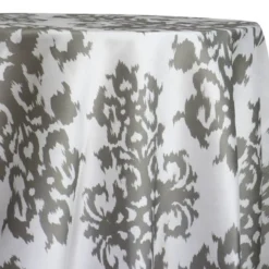 Newport Print (Dupioni) Table Linen in Silver