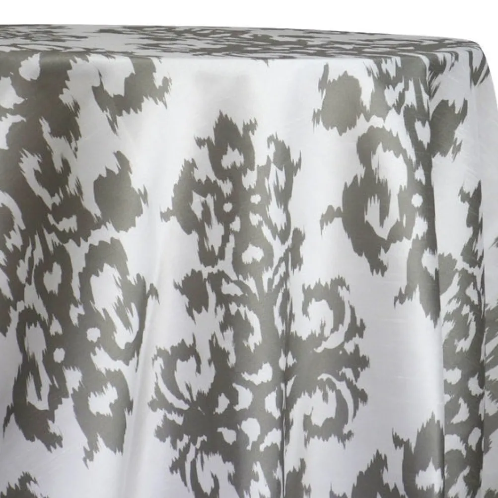 Newport Print (Dupioni) Table Linen in Silver