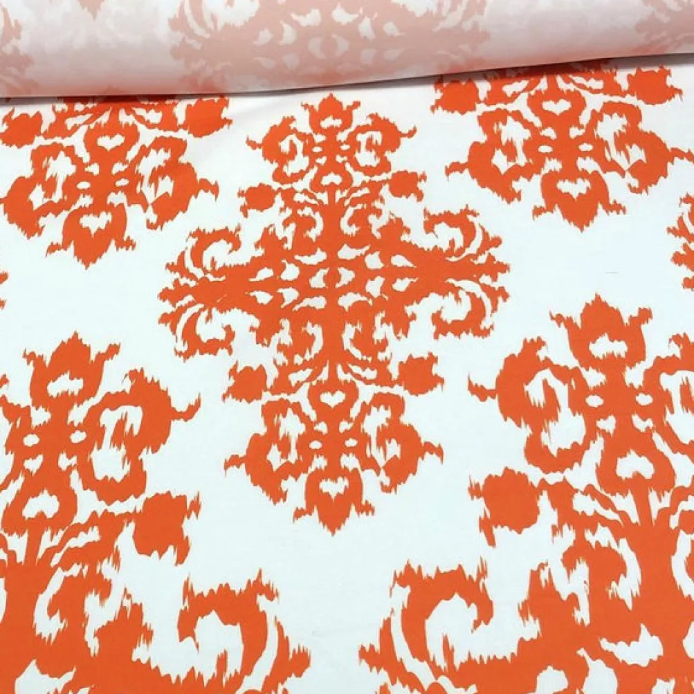 Newport Print (Dupioni) Table Linen in Orange