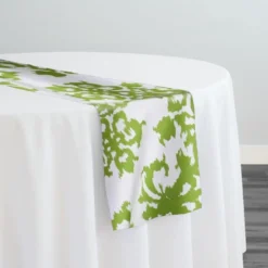 Newport Print (Dupioni) Table Runner in Avocado