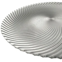 Omni Swirl - Glass Charger Plate in Silver (Item # 0347)