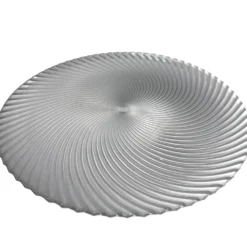 Omni Swirl - Glass Charger Plate in Silver (Item # 0347)