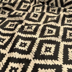 Onyx (Poly Print) Table Linen in Black / Taupe
