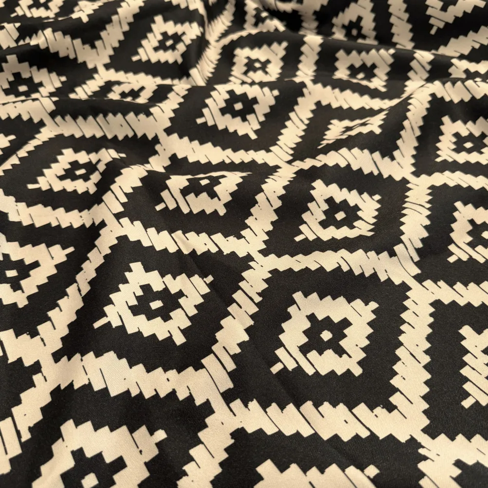 Onyx (Poly Print) Table Runner in Black / Taupe