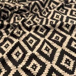 Onyx (Poly Print) Table Runner in Black / Taupe