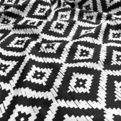 Onyx (Poly Print) Table Runner in Black / White