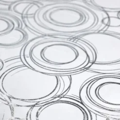 Orbit (Metallic Print) Table Runner in White and Silver