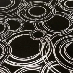 Orbit (Metallic Print) Table Runner in Black and Silver