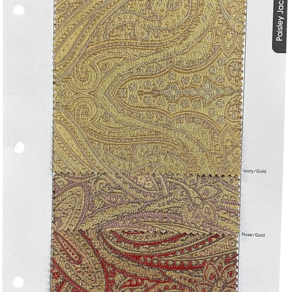 Paisley Jacquard Table Linen in Gold and Ivory