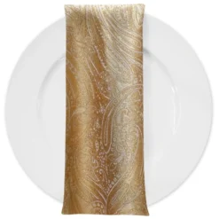 Paisley Jacquard Table Napkin in Gold and Ivory