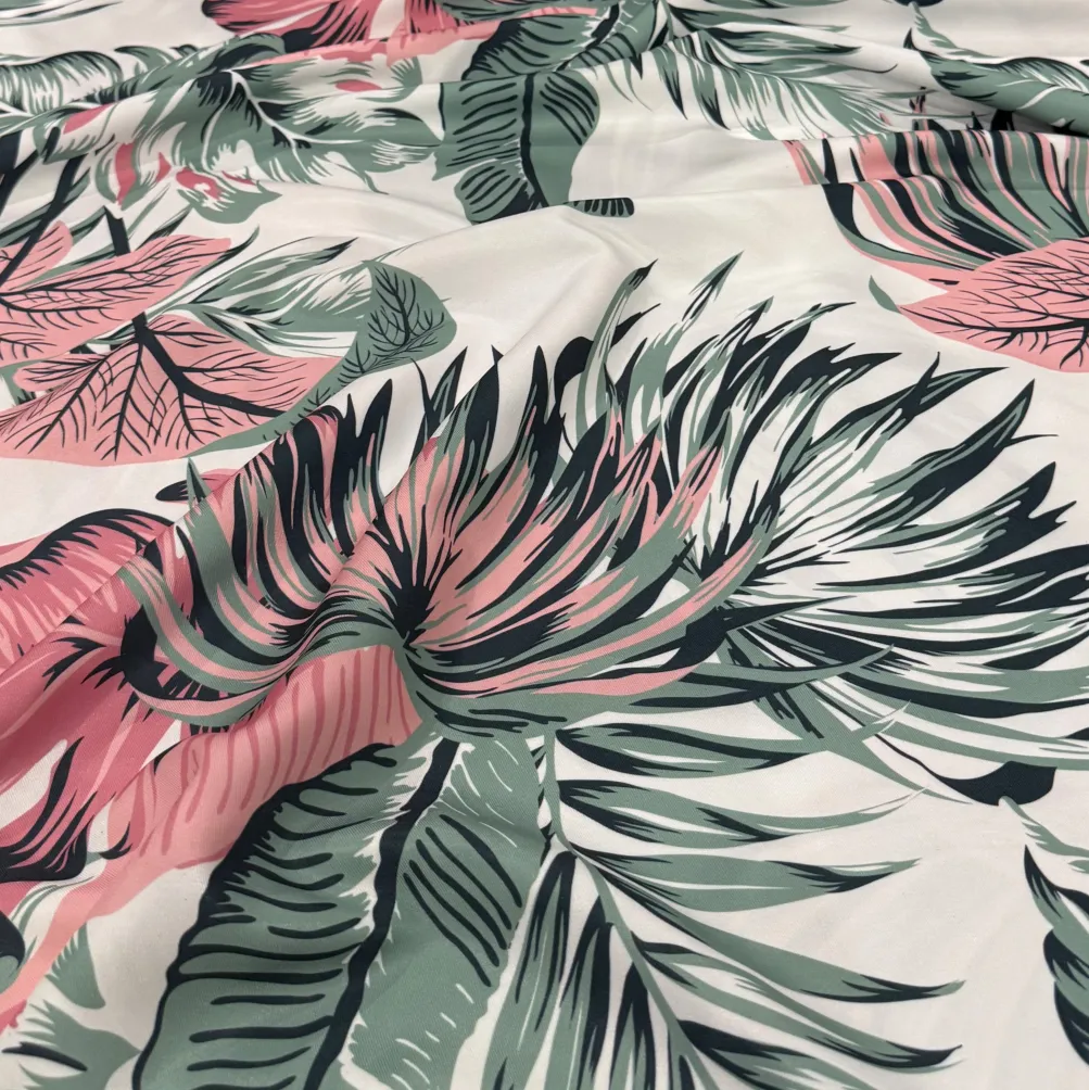 Palmetto (Poly Print) Table Runner in White