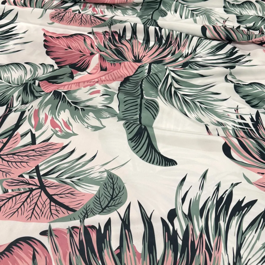 Palmetto (Poly Print) Table Runner in White