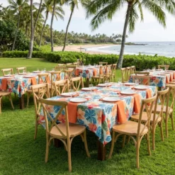 Palm Paradise (Slub Print) Table Linen