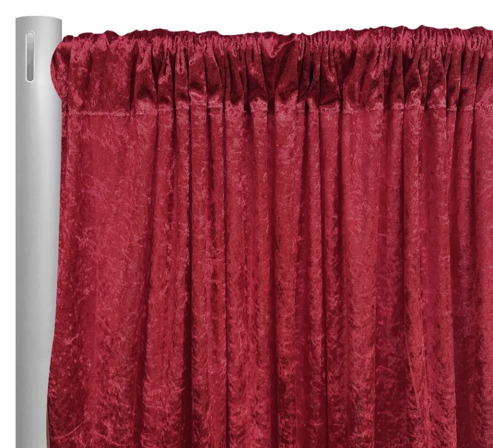 Panne (Crush) Velvet Drapery Panel in Red