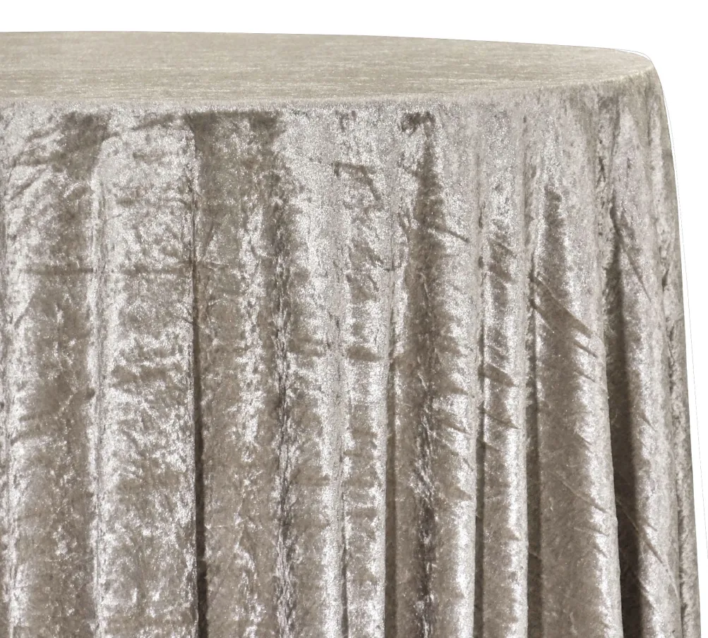 Panne (Crush) Velvet Table Linen in Bone