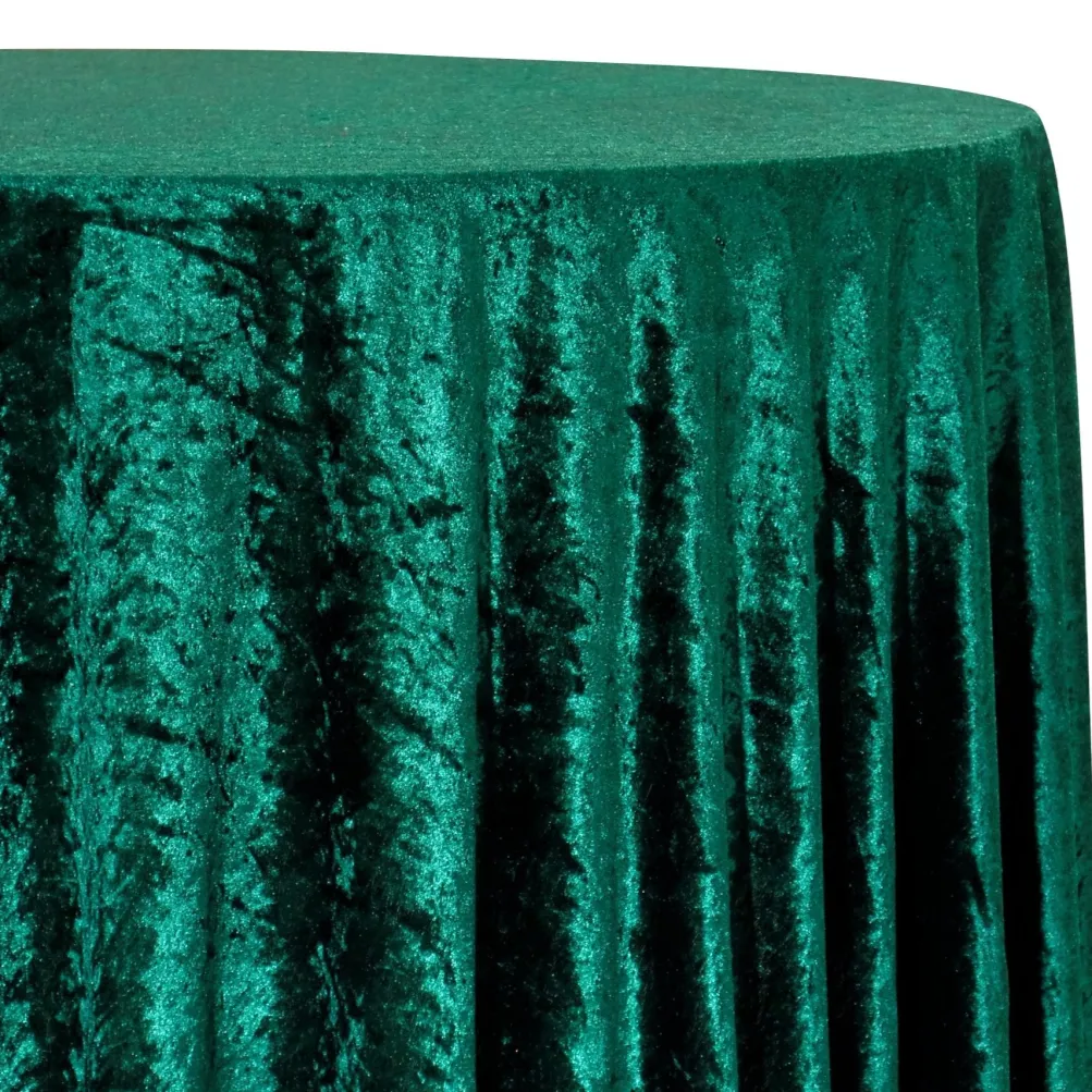 Panne (Crush) Velvet Table Linen in Hunter Green