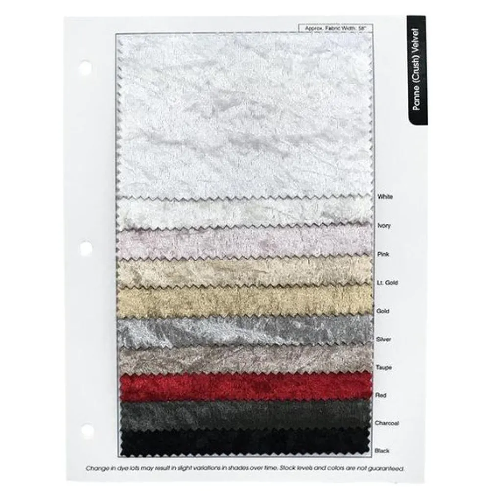 Panne (Crush) Velvet Table Linen in White