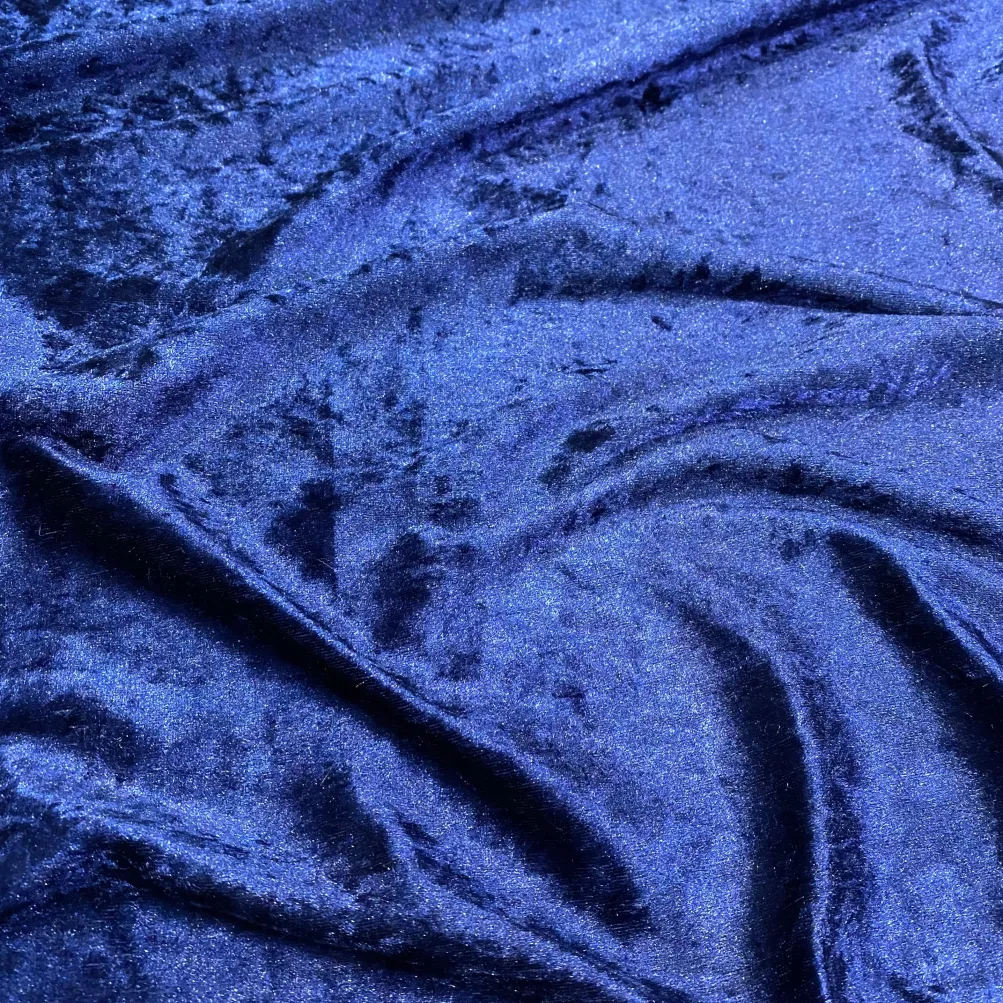 Panne (Crush) Velvet Table Linen in Navy