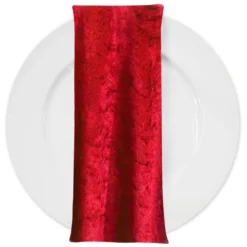 Panne (Crush) Velvet Table Napkin in Red