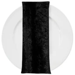 Panne (Crush) Velvet Table Napkin in Black