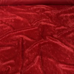 Panne (Crush) Velvet Table Runner in Red