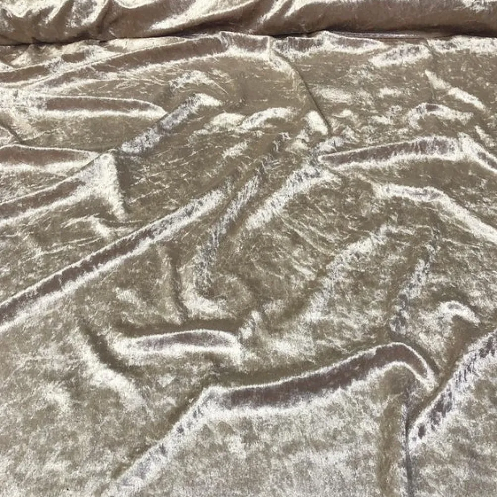 Panne (Crush) Velvet Table Runner in Taupe